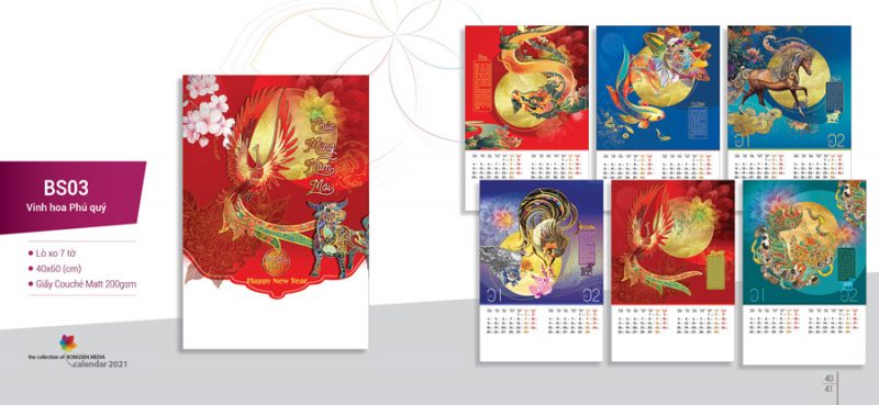 In Lịch Treo Tường BS03 - Vinh hoa Phú quý
